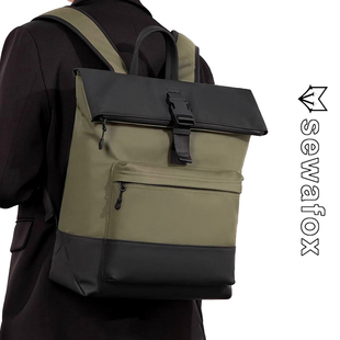 男士旅行背包2023新款商务皮包户外大学生电脑书包男款通勤双肩包