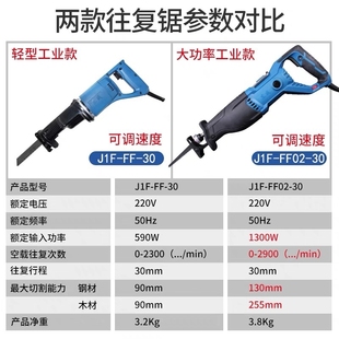 正品东成插电往复锯J1F-FF-30/F02-30马刀锯木头金属塑料骨头电缆