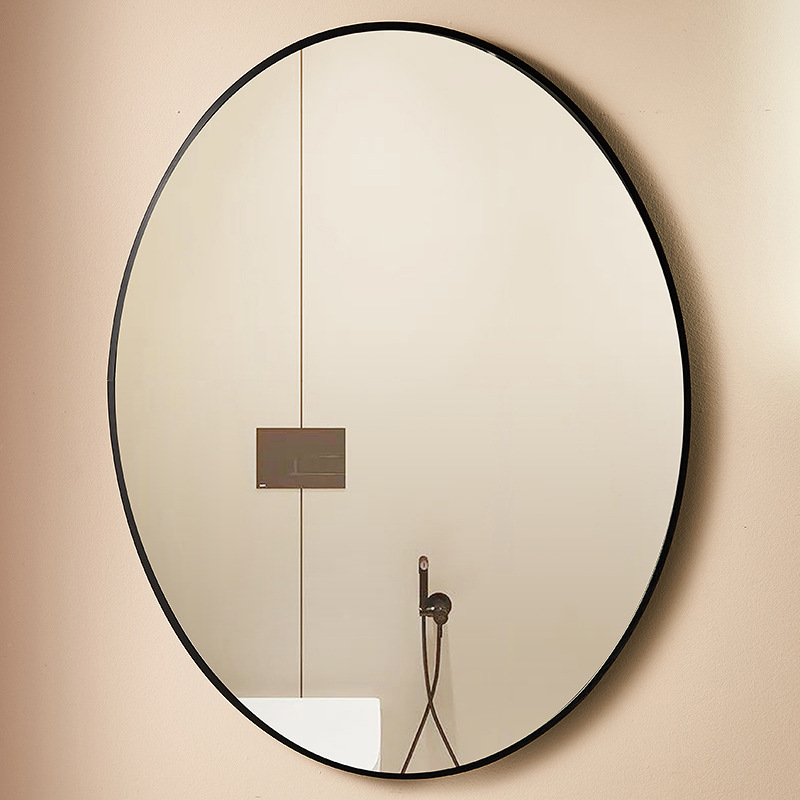 铝合金椭圆形极简浴室镜浴室卫生间免打孔化妆镜酒店梳妆台美妆镜