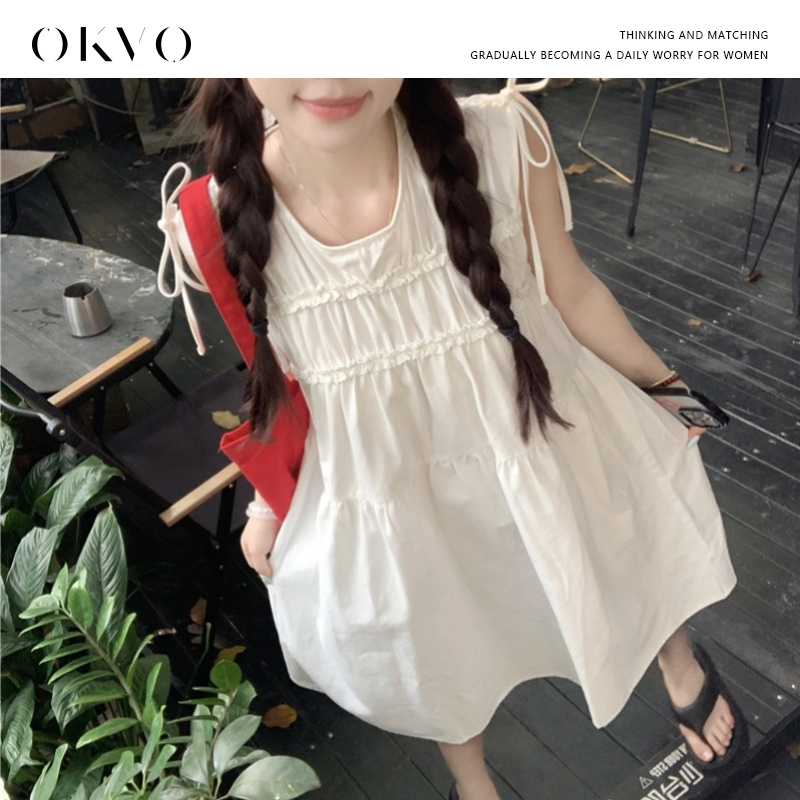 OKVO 夏韩系少女ins简约叠穿背心裙