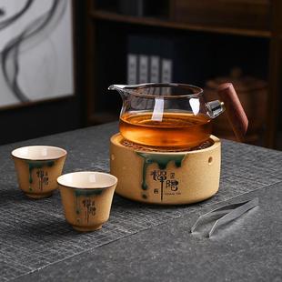 中式温茶炉陶瓷蜡烛保温加热温茶器底座复古室内烤茶炉恒温煮茶炉