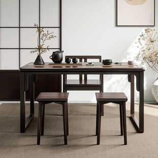 新中式实木茶桌椅家用客厅禅意茶室桌泡茶桌办公室功夫茶几小茶台