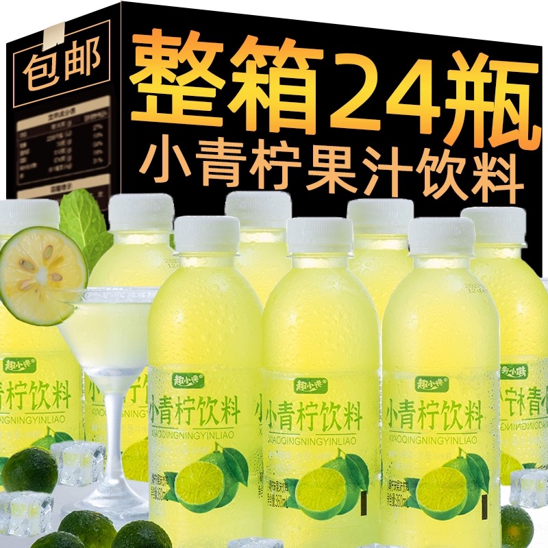 网红小青柠汁饮料柠檬汁果汁饮料整箱批特价小瓶水果汁360ml*12瓶