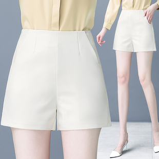 白色休闲西装阔腿短裤女2024夏季新款高腰显瘦宽松气质时尚三分裤