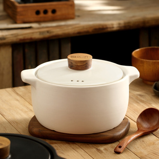 。多美然 日式白色陶瓷砂锅明火耐高温电陶炉燃气砂锅家用煲汤炖