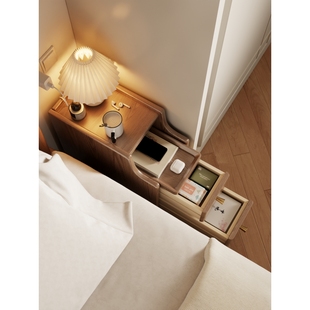 源氏木语实木床头柜迷你小型极窄床边柜超窄20公分30cm窄边夹缝置