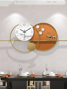 新款北欧钟表客厅家用现代简约大气挂钟艺术餐厅装饰画时钟挂墙免
