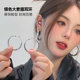 冷淡风素圈耳环女2025新款爆款圆圈耳钉耳扣轻奢高级感圈圈耳饰