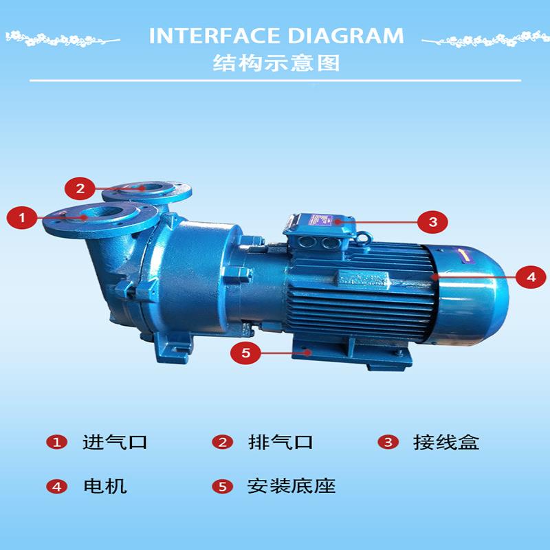 2BV510压水环式真YKE空泵 铸铁工业用抽1真空机循环抽水气无油负