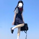 原创绀色护奶裙jk制服套装学院风校供黑色连衣裙日系班服全套夏季