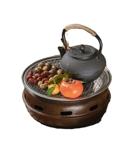 新款围炉煮茶烤火炉套装陶土茶壶炭炉家用室内中式韩式户外烧烤炉