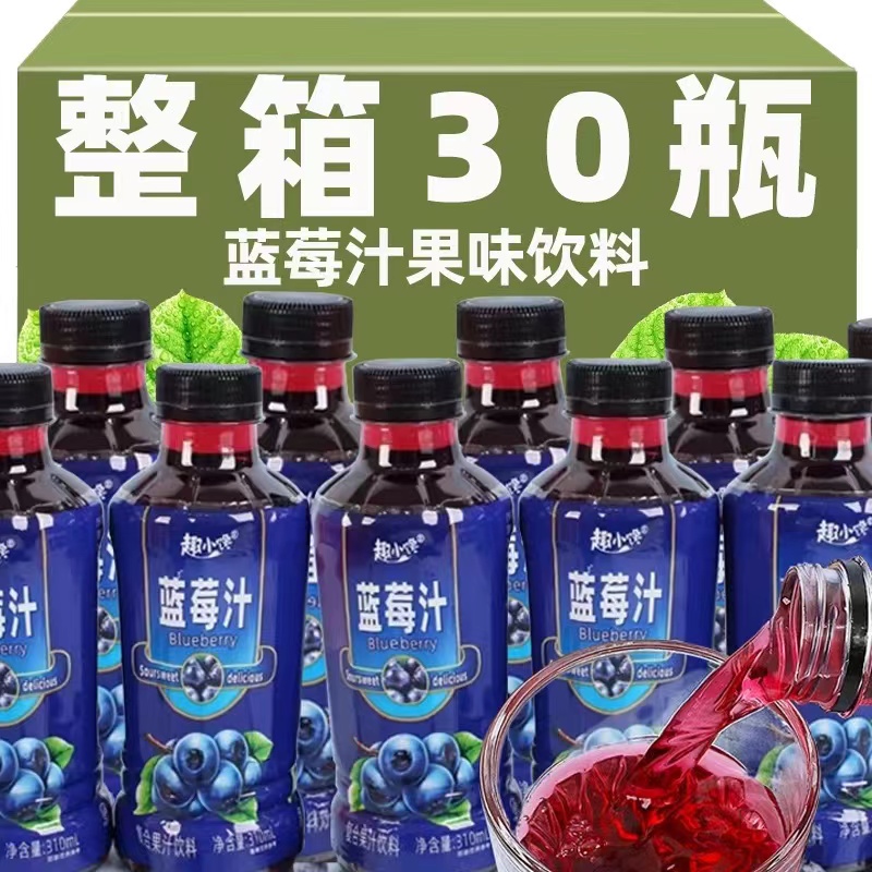 网红蓝莓汁果味饮料整箱310ml*