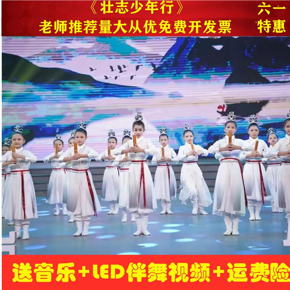 十一儿童国学舞蹈壮志少年行古典演出表演服中国风民族男女童汉服