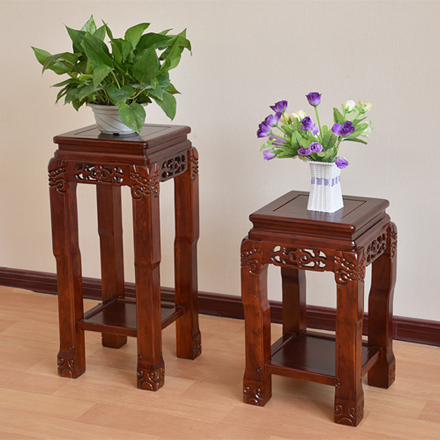 红木花架子_实木花架花几新中式落地式置物架盆景架客厅花架子室内