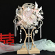 中式婚礼新娘结婚团扇手工diy成品扇高级感新婚礼物秀禾重工喜扇