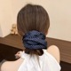 藏蓝色波点大肠发圈女2025新款高级感丸子头扎头发头绳发饰头花女