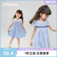 [7A抗菌]女童夏日连衣裙小童条纹衬衫裙儿童可爱裙子2025宝宝夏装