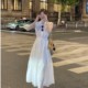 小狐狸PLUS/夏季法式无袖连衣裙收腰设计感米白显瘦251222
