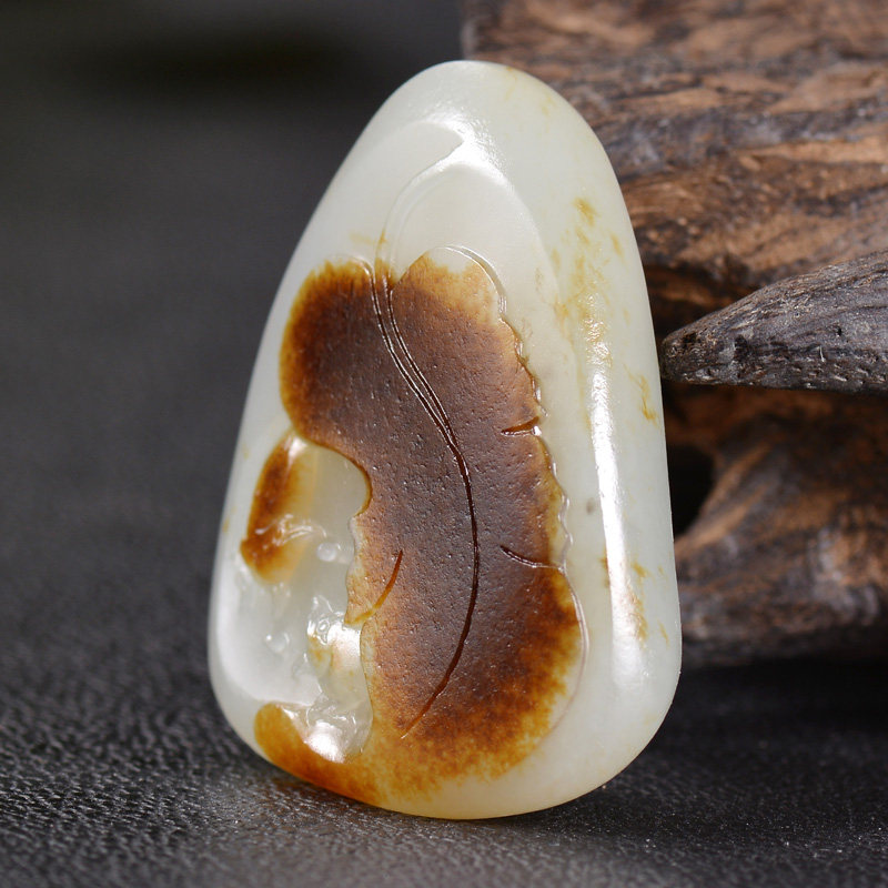 【知秋】苏工玉雕名家倪清泉作品 和田玉挂件 23.994g 细润