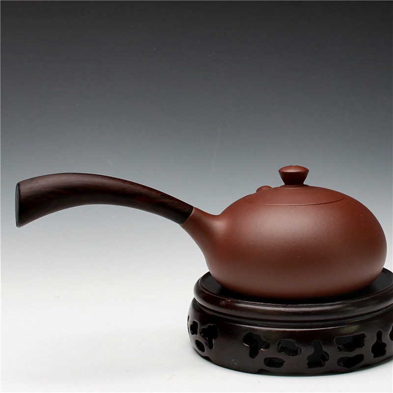 吕建华《唐羽》极品紫泥高档黄花梨壶把