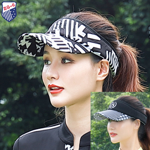 ZG6新款高尔夫帽子时尚运动女士球帽空顶帽黑加花色防晒遮阳帽子