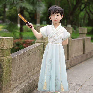 汉服男童儿童男生唐装幼儿园国学服帅气侠客唐代古装中秋演出服夏