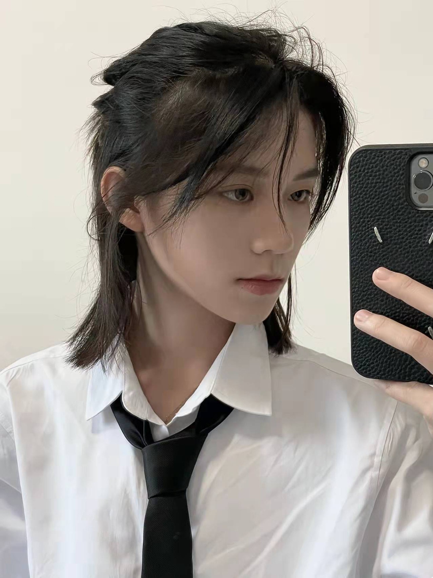 假发男武士头短发狼尾日系帅气中性鲻鱼头学生发型自然表演全头套