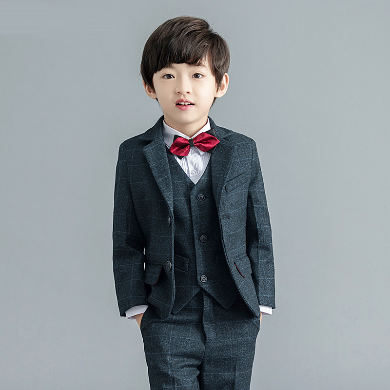 儿童西装套装花童礼服男童西服钢琴主持人演出服表演外套春秋新款