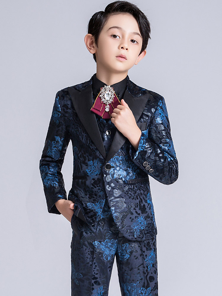 儿童西装男童小西服花童礼服男孩钢琴演出服走秀模特舞台英伦风春