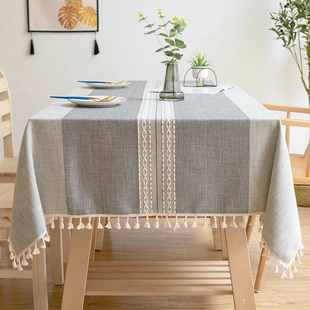简约桌布棉麻布料布艺北欧日式长方形茶几现代家用餐桌桌垫台布