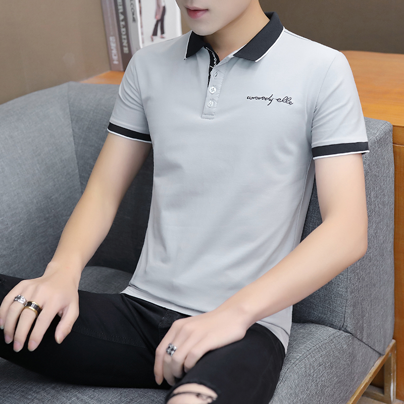 短袖男T恤2018时尚新款男士翻领长袖POLO衫韩版潮流夏装潮上衣服在类目 男装, T恤中 - 来自Buy2taobao.com提供专业的淘宝代购服务