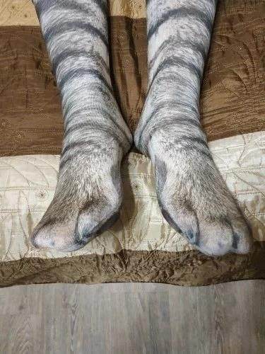 抖音动物脚猪蹄鸡爪印花创意亲子老虎牛长筒微博狗猫爪五花肉袜子