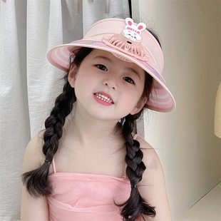 儿童帽子夏季薄款透气宝宝遮阳空顶帽男童女童防紫外线防晒太阳帽