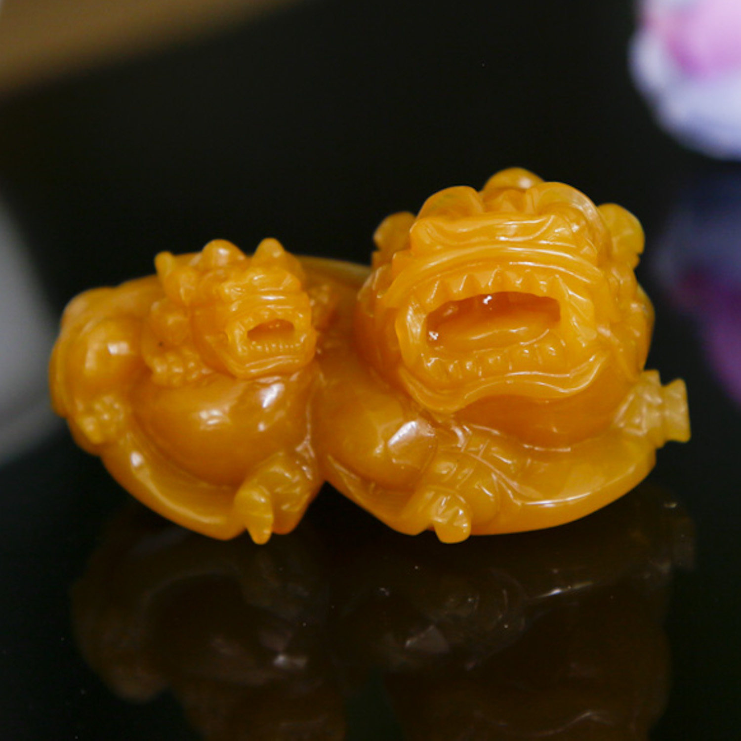 42.79g 鸡油黄招财貔貅把玩件 黄龙玉 fz19-72