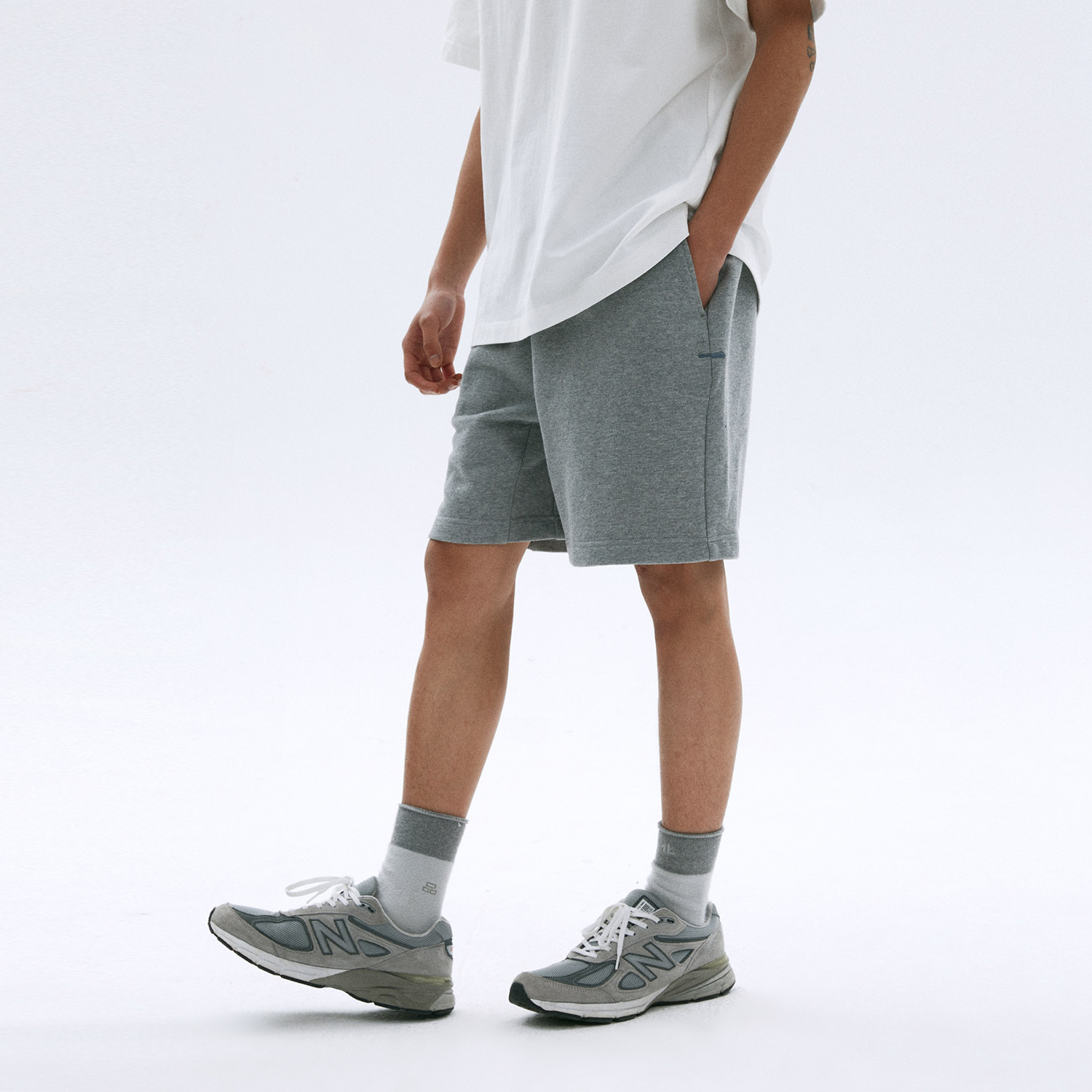 化学制品 基础短卫裤 p1_blk_sweatshorts_400g