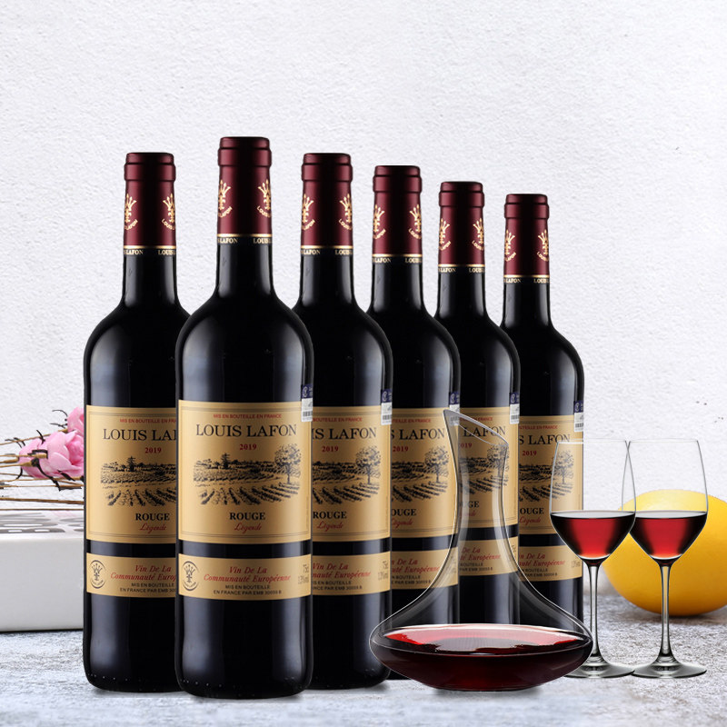法国原瓶进口红酒路易拉菲传说干红葡萄酒6支装正品整箱