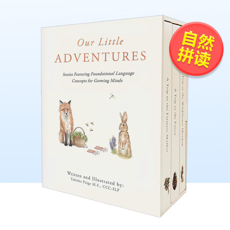 【预 售】小小冒险之旅 三册合集 基础语言词汇学习 早教故事 Our Little Adventures英文儿童自然拼读原版图书进口外版书籍Tabith