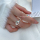 彩钻925纯银戒指女小众设计高级感时尚个性食指戒开口可调节指环