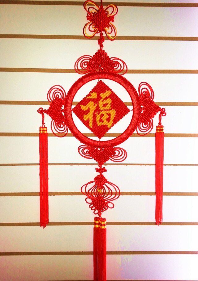 外圆内方新房乔迁吉祥挂件 中号纳福福字挂件包邮中国结 其他品牌_不