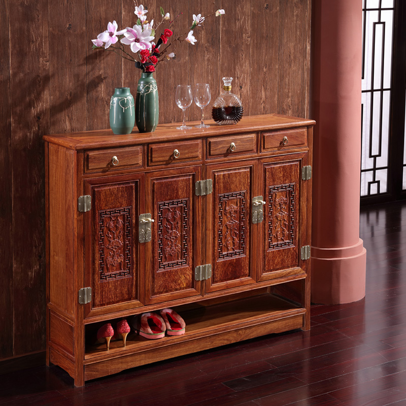 八方客 四门红木鞋柜门厅 新中式花梨木储物刺猬紫檀实木家具客厅|msdalam kategori perabot kediaman, kabinet, kotak kasut - dari Buy2taobao.com untuk memberikan perkhidmatan ejen Taobao profesional membeli