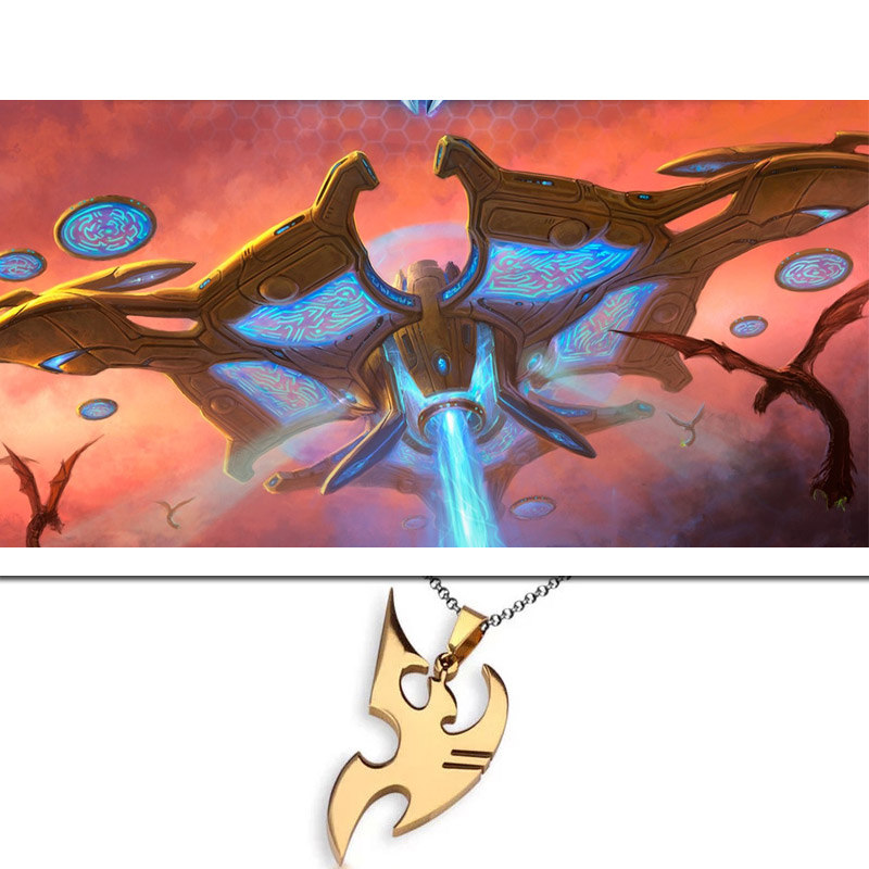 包邮 精美优质sc星际争霸2神族标志 钛钢项链 电子竞技游戏周边