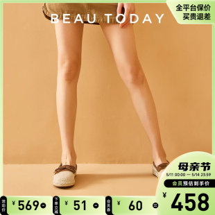 BeauToday渔夫鞋女2024年新款夏季沙滩凉鞋女款BT法式平底单鞋女