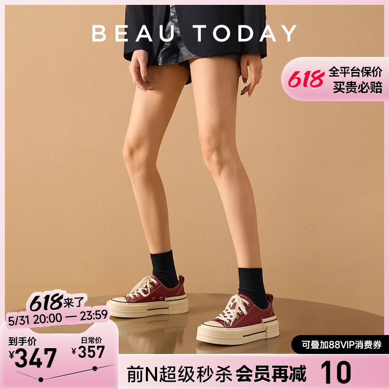 BeauToday厚底帆布鞋女20