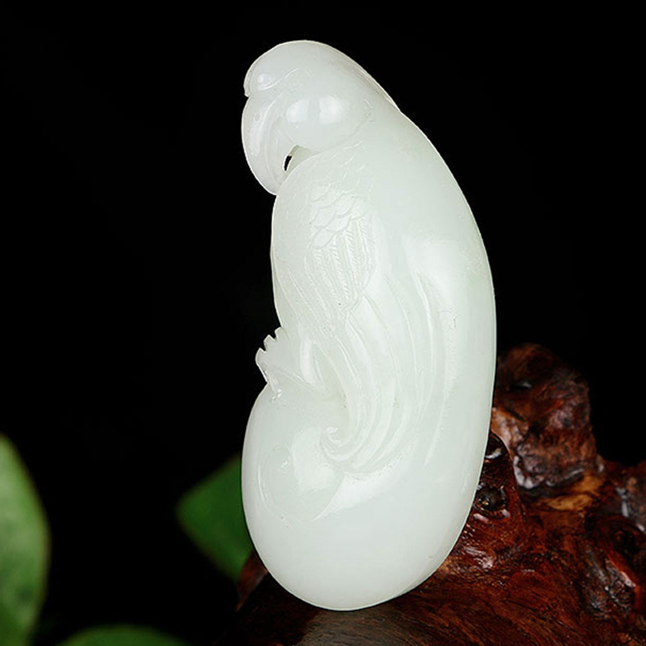 和田玉白玉把件鹦鹉 85.01克 哈密永和典当