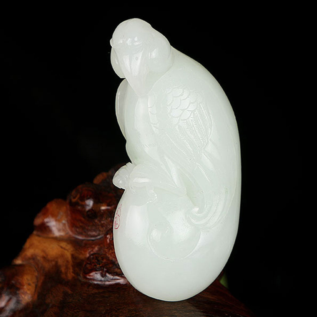 和田玉白玉把件鹦鹉 85.01克 哈密永和典当