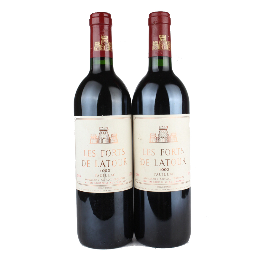 2瓶1992年拉图酒庄副牌干红葡萄酒les forts de latour