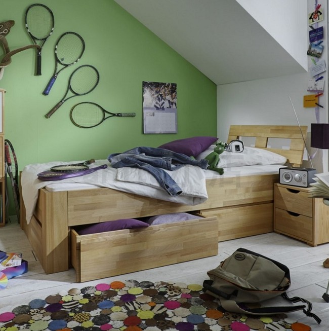 德國原裝進口Nature Kid實木兒童單床榉木帶儲物箱在類目 住宅傢俱, 牀類, 兒童牀中 - 來自Buy2taobao.com提供專業的淘寶代購服務