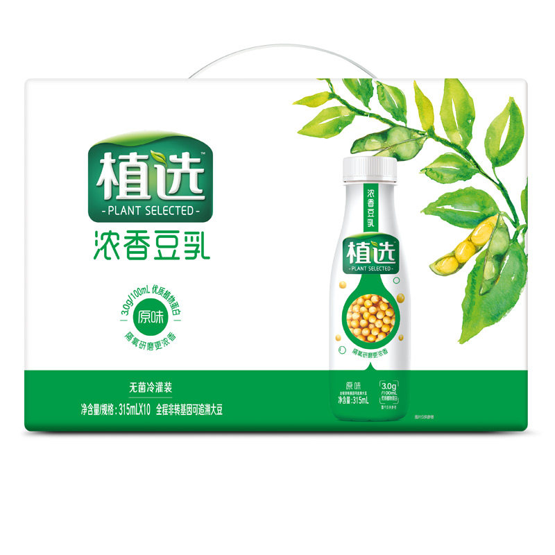 伊利植选浓香豆乳pet315ml*10瓶/箱   4月产