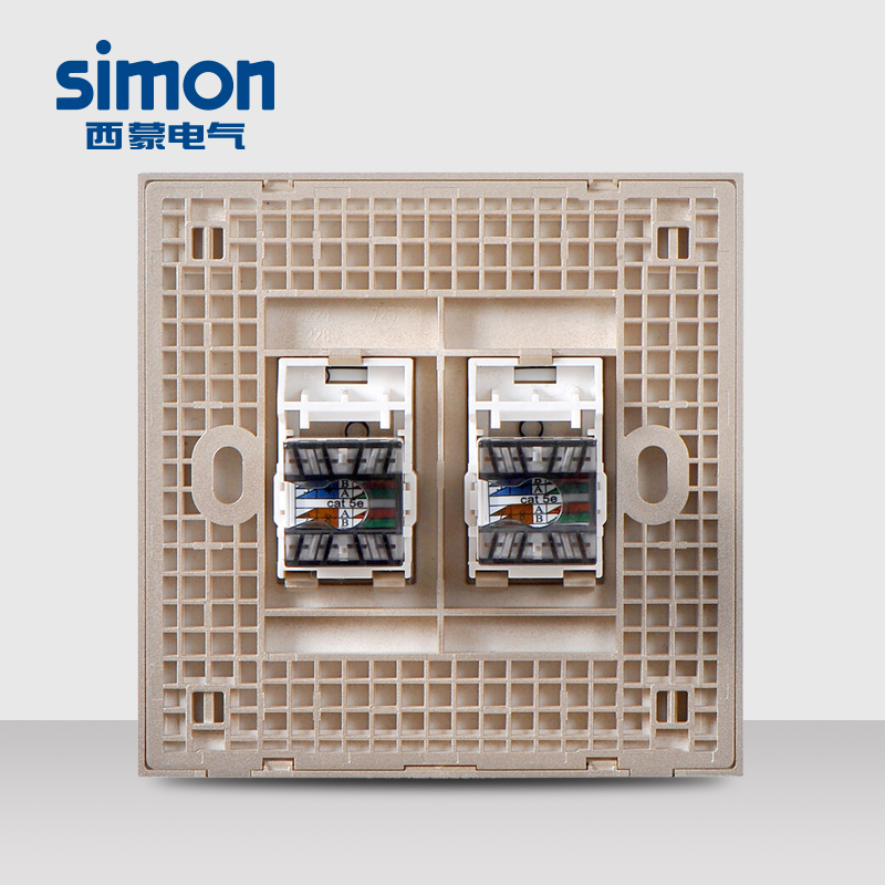simon/西蒙 开关插座电气墙壁插座 西蒙开关插座双电脑插座电脑网络