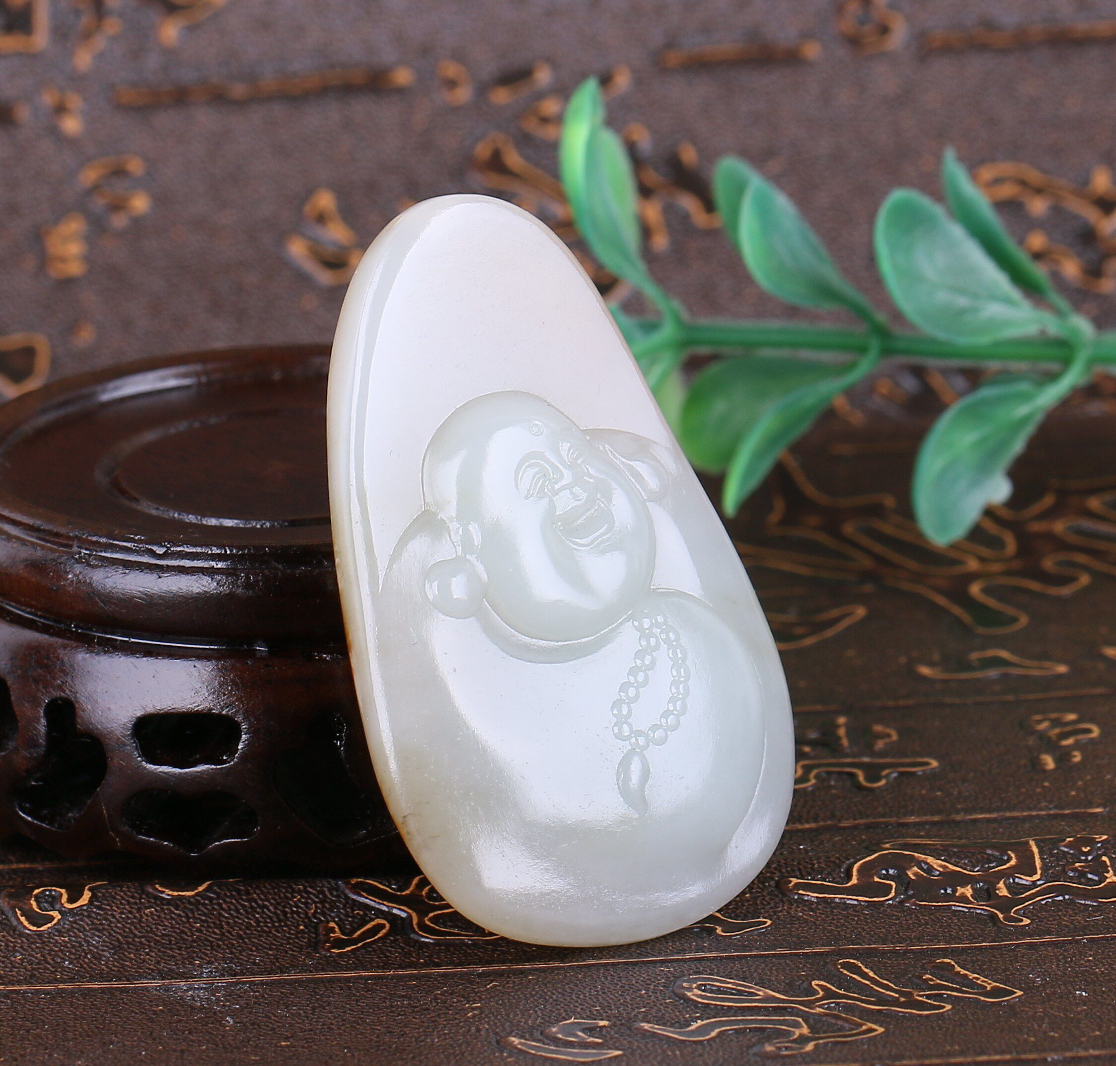 【弥勒佛】和田玉白玉弥勒佛挂件 重量27.51克